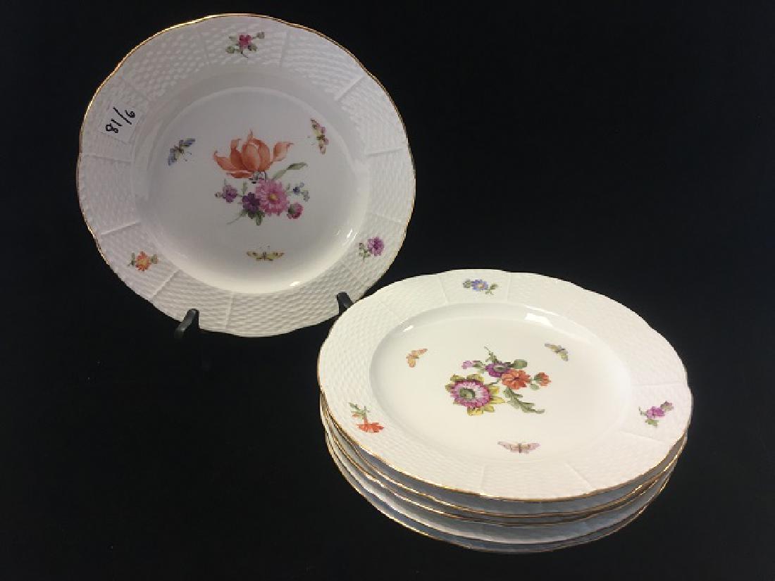 KPM Old Berlin Sceptre Porcelain Plates Salad (6): SALAD - KPM Old Berlin Sceptre Porcelain Salad Plates. Hand painted. The porcelain painters were free to interpret the motifs within the design specifications. Excellent Condition. 8" diameter