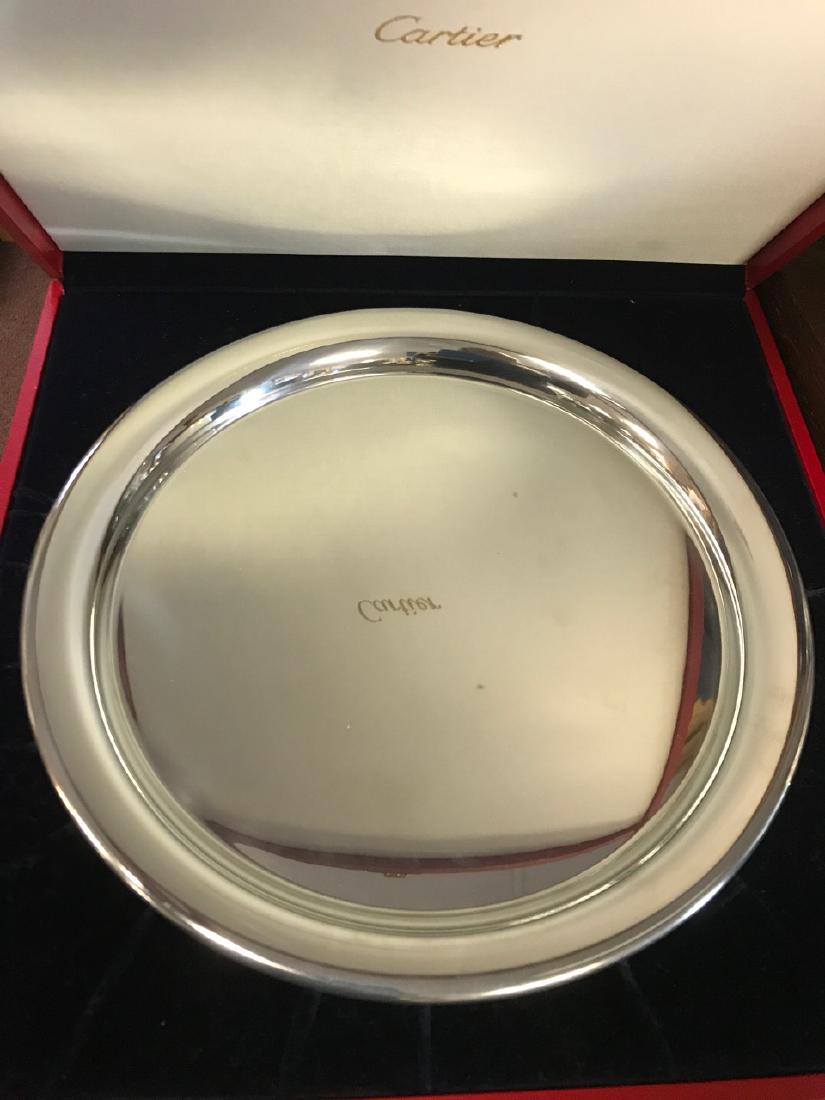 Cartier Pewter Plate in Red Case: 11" diameter