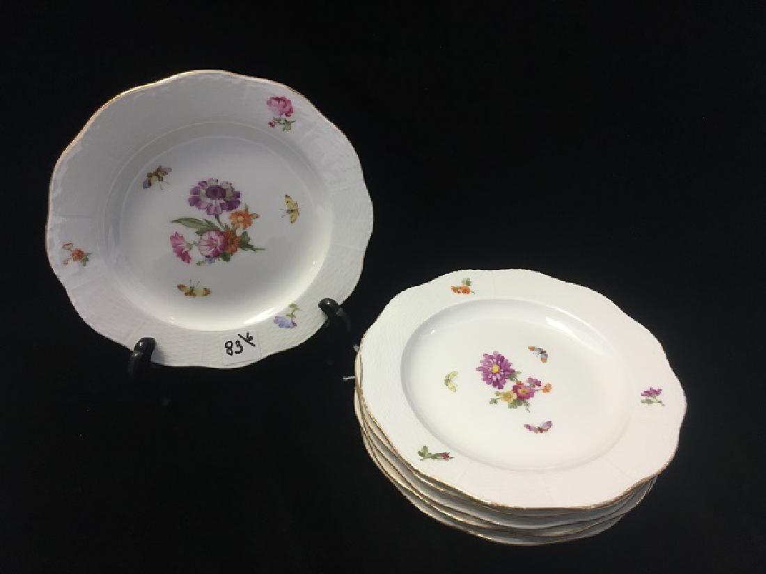 KPM Old Berlin Sceptre Porcelain Plates Dessert (6): DESSERT - KPM Old Berlin Sceptre Porcelain Luncheon Plates. Hand painted. The porcelain painters were free to interpret the motifs within the design specifications. Excellent Condition. 7" diameter