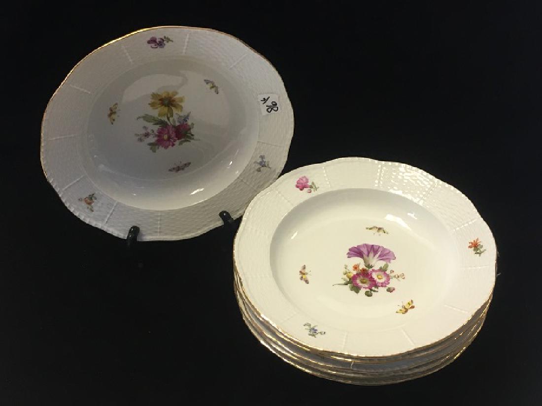 KPM Old Berlin Sceptre Porcelain Bowls (6): BOWLS - KPM Old Berlin Sceptre Porcelain Bowls. Hand painted. The porcelain painters were free to interpret the motifs within the design specifications. Excellent Condition. 9-3/4" diameter