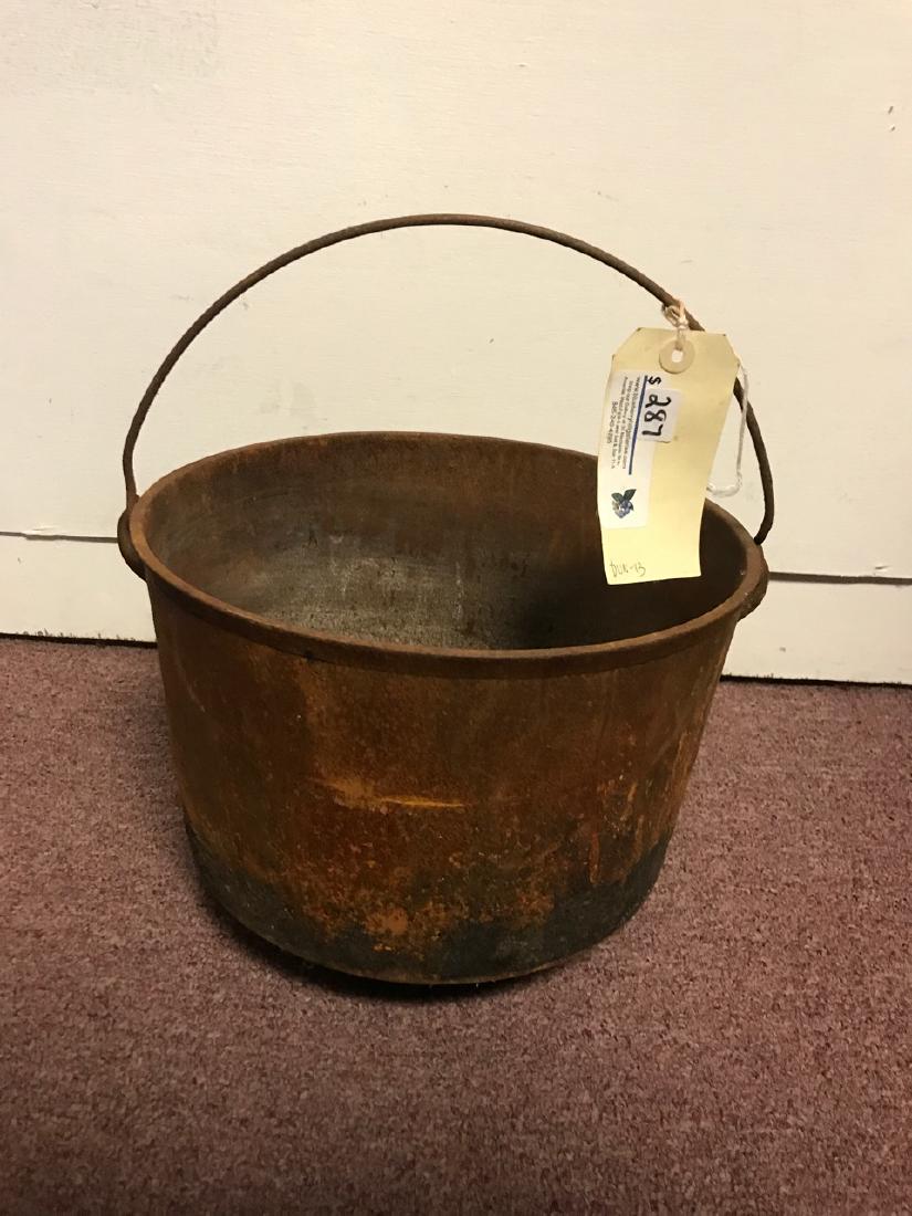 Cast Iron Pot, Tri-Foot: Number 9 (or 6). Estate found condition in need of restoration. 11" D x 89" H