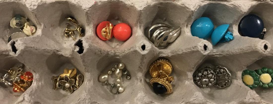 Dealer Lot of Costume Earrings (12): Mixed lot of clip, screw back, and pierced earrings including Monet, Hong Kong, etc.