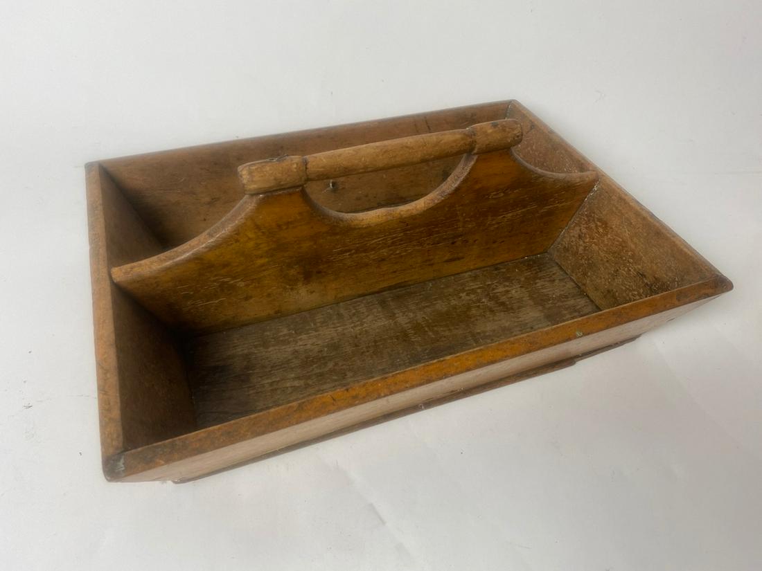 Wooden Cutlery Box with Handle: 13.25" x 9.75"