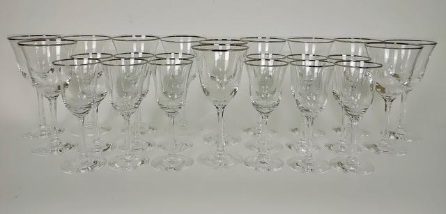 Lenox Fine Stemware - Service for 12: Twelve water glasses; Twelve white wine glasses. 7.5" H; 6.75" H