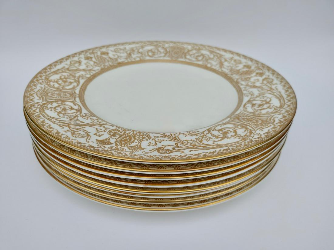 Royal Worcester Gilt Embassy Dinner Plates (8): 10.5" D