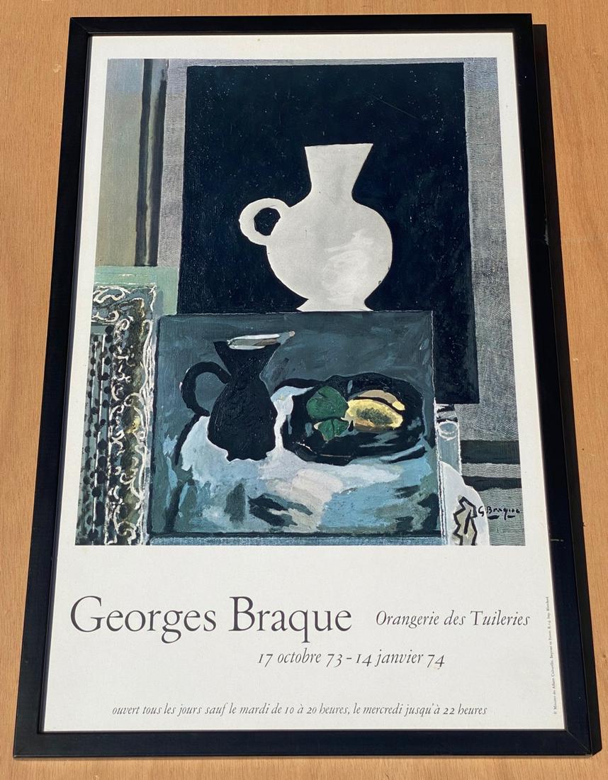 Georges Braque French Framed Poster: Orangerie des Tuileries. 17 octobre 73 - 14 janvier 74. 24" x 16"