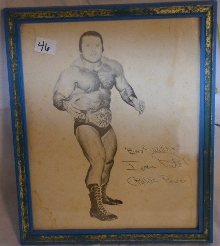 Ivan Putski Signed Wrestling Photo: Signed Best Wishes - Ivan Putski (Polish Power). Black & white photo. 8 x 10 some watermarks and minor paper tear.