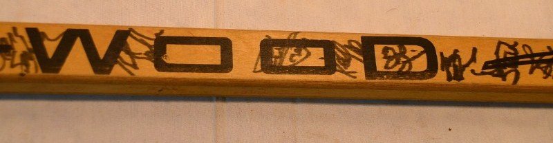 Team Signed Sher-Wood Hockey Stick - NY Islanders: Bears signature of Randy Boyd, Clark Gilles, and many others illegible. Possibly NY Islanders 1985-1986 as Boyd and Gilles were team members that year.Sher-Wood 5030 Feather Lite Lafontaine Stick. 62"