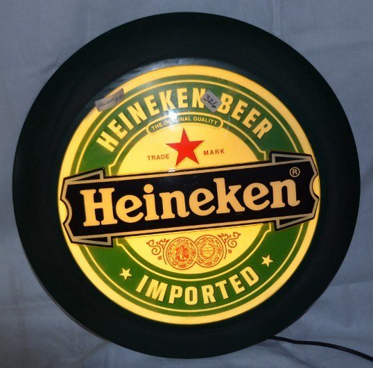 Light Up Heineken Sign: 18" x 18"
