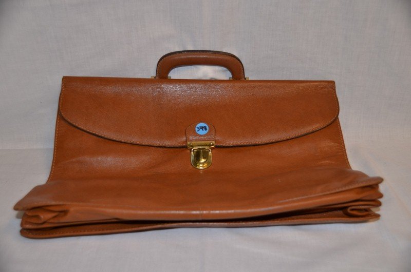 Vintage Leather Prada Briefcase: 16-1/4" x 12" NOTE: All clothing & accessories are in "as found in the closet" condition.