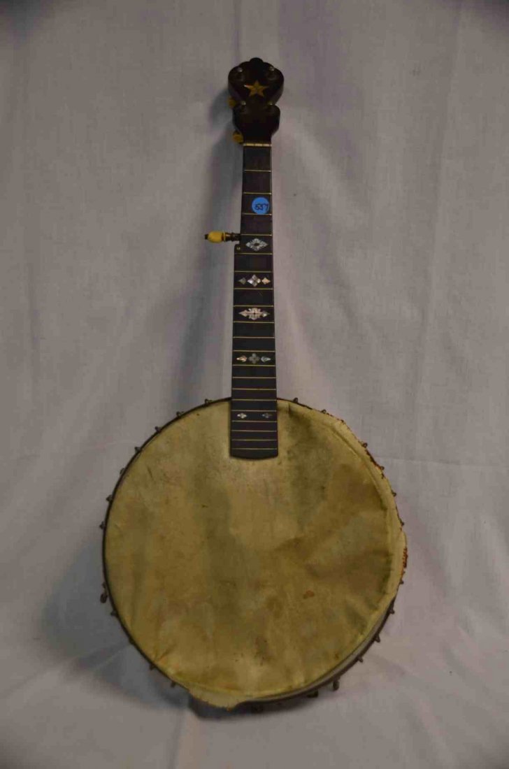 Vintage Victor Five String Banjo: Needs new head and repair. 28-1/2" high