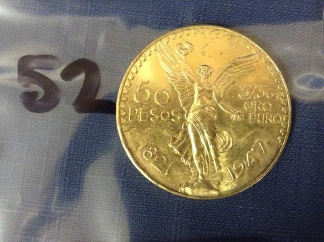 1821-1947 50 Pesos Gold Coin: 37.5 grams pure gold