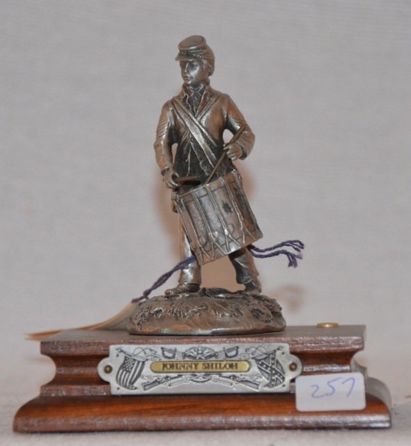 Chilmark Pewter Figure Barnum - Johnny Shiloh: 1987 Chilmark Pewter Civil War Figurine by F.J. Barnum Johnny Shiloh, Signed and Dated, Limited Edition 237/2500. No box.