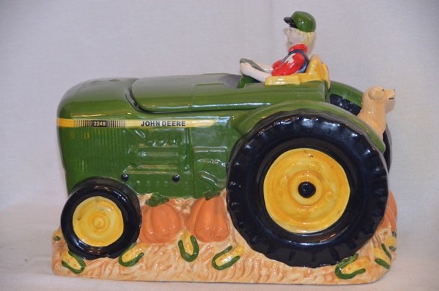 John Deere Tractor Cookie Jar: Licensed. 11" x 8"