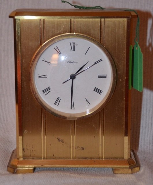 Chelsea Brass Carriage Clock: Brass cased. West Germany. Inscribed at the top: "Top Gun, Steamboat Springs, 1988, Now is the Time." 5-1/2" high