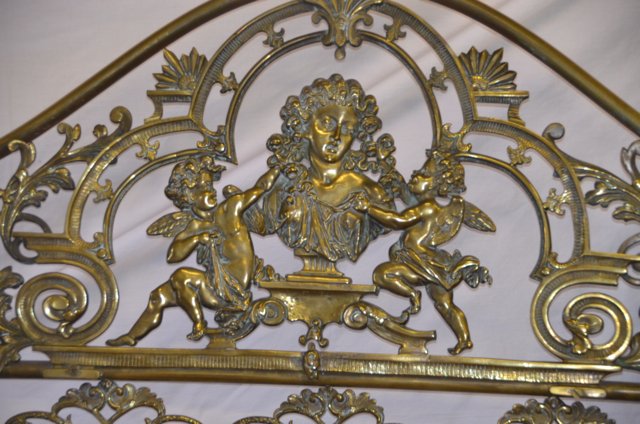 Pair of Rococo Brass Twin Headboards: 48" wide x 54-1/2" high