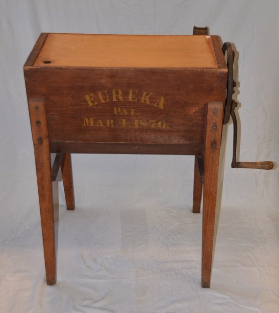 19th C. Eureka Grain Mill: Marked Eureka, Pat. Mar. 1. 1870. 24" x 12-1/2" x 31-1/2" high