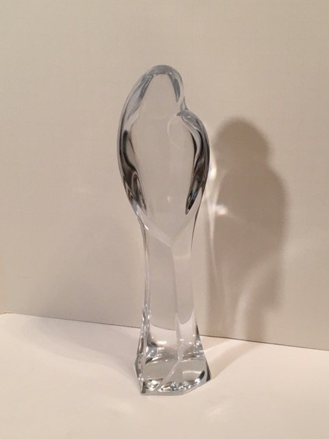 Val St. Lambert Crystal Madonna: Madonna and child crystal statue. 10-1/2" high