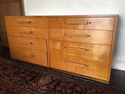 Pair Saarinen Four Drawer Dressers: Pair of four drawer chests from the Flexible Home Arrangements Group designed by Eliel Saarinen (1873 â€“ 1950) and Pipsan Swanson Saarien in 1939 for the Johnson Furniture Company, Grand Rapids,