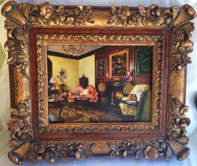 Oil on Board Parlor Scene Signed Lee (1 of 6)