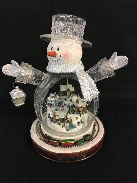 Thomas Kinkade - White Christmas Snowman with Train (1 of 5)
