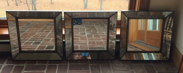 Three Crate and Barrel Dubois Mirrors: "Antiqued" mirrors from Crate & Barrel. One does have a crack.