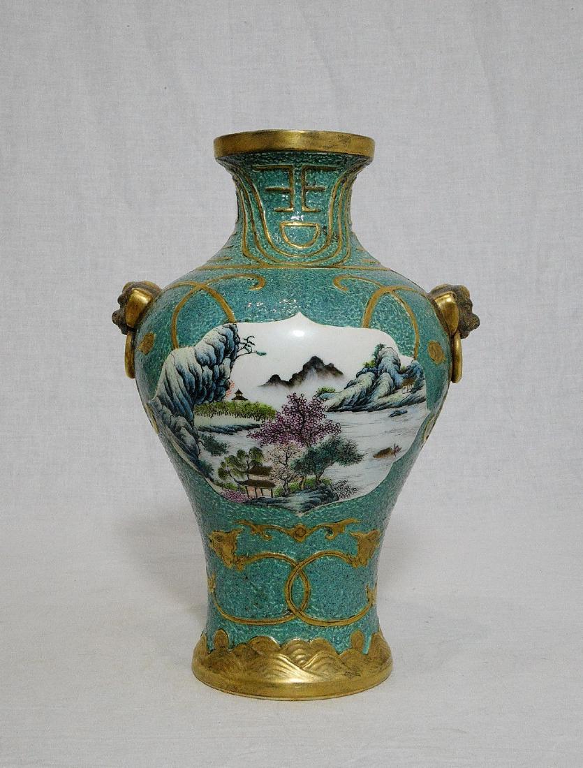 An Extremely Rare Lu-Jun Glazed Vase: An Extremely Rare Lu-Jun Glazed Vase, Qianlong Mark and Probably Period, H 26cm