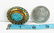14K gold etruscan revival turquoise brooch locket - 8