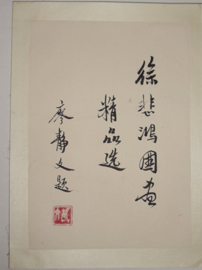 A Rare10-Leaf Album Attributed to Xu Beihong: An album attributed to Xu Beihong (1895-1953), portraying vividly cats, hawks, geese, cranes, water buffalos, a rooster, a horse or a lion. Each leaf is inscribed and sealed. It is titled, signed and 