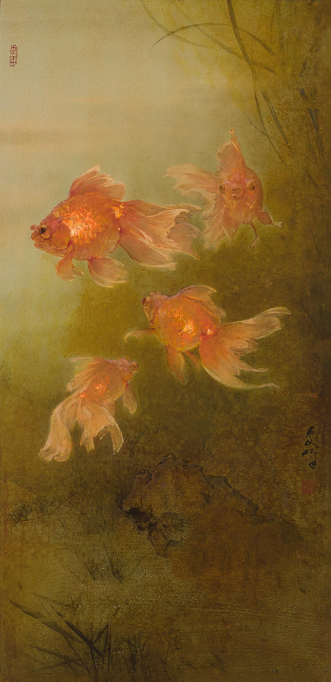 LEE-MAN-FONG（李 曼峰）、家の庭（京都）、希少な額装用画集画