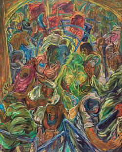 Melvin Culaba (b.1971) The Bombing Continues: 152 x 122 cm; acrylic on canvas ; signed and dated 2000 lower left ProvenanceLarasati, Singapore, 30 April 2007, lot 30 Private collection, Singapore