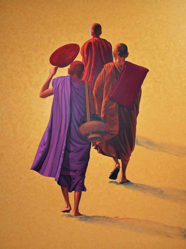 Min Wae Aung (b. 1960) Untitled: 157.5 x 117 cm; acrylic on canvas ; signed and dated 11/2000 lower left Provenance Acquired directly from the artist.