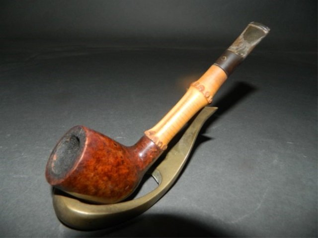 Yello- Bole Carved Bamboo Pipe: Yello- Bole Carved Bamboo Pipe 5.5" L