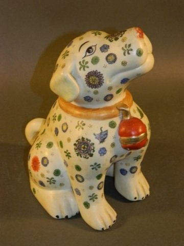 Chinese Pottery Dog with Seal Mark on Bottom: Chinese Pottery Dog with Seal Mark on Bottom Size : 9.25" T