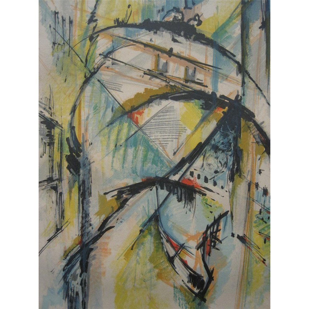 Lersy "Bridge of Sighs" Abstract Litho Signed/Numbered: Original/Reproduction: Original Signed: Yes Medium: Lithograph Subject: Abstract Size: image 25' x 18" Year: 20th century Framed: No Artist: Roger Lersy All items within this auction are