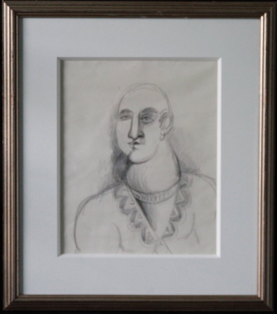 "Genie" SKETCH ca. 1960s BOB GUCCIONE: "Genie" Sketch ca. 1960s. Pencil on Paper. Framed, wood. White Mat-board. Full Framed Measures 22.5in x 25.5in. Signed, "Guccione" by Bob Guccione. All items within this auction are original and come