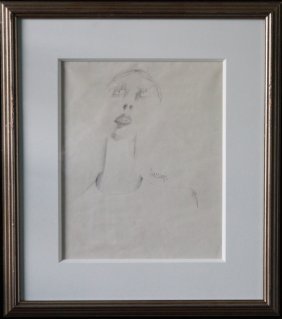 "Tension" SKETCH ca. 1960s BOB GUCCIONE: "Tension" Sketch ca. 1960s. Pencil on Paper. Framed, wood. White Mat-board. Full Framed Measures 22.5in x 25.5in. Signed, "Guccione" by Bob Guccione. All items within this auction are original and com