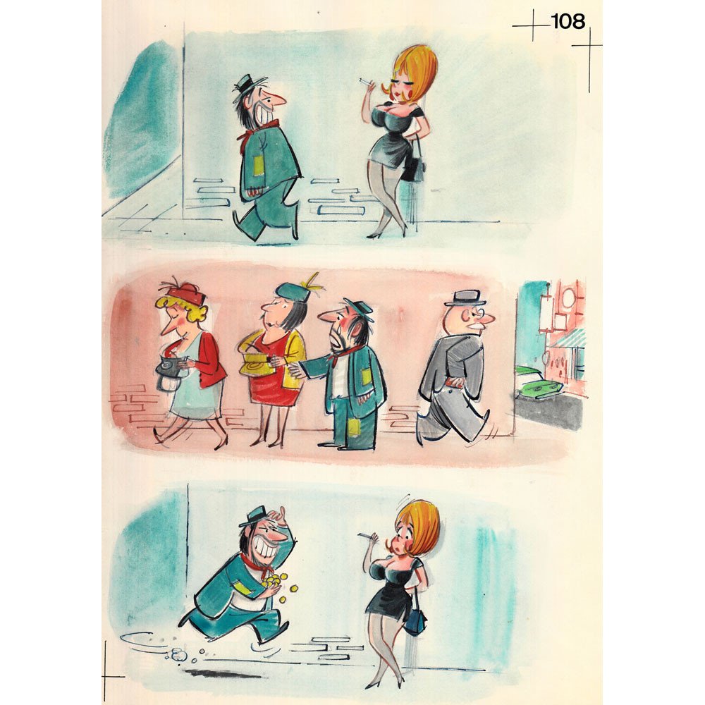 Playboy Cartoonist Jordi Gin Gines Orig Illustration #1: This is an original illustration by Gin. 12" x 8 1/2". Jordi "Gin" Gines was a famous cartoonist and satirist from Spain. Going by the nicknames "Koke" and, more often, "Gin," he went from contributin