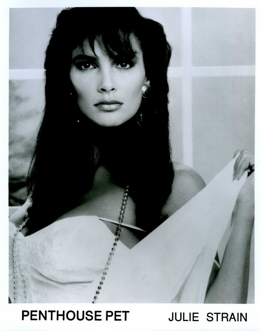Orig Julie Strain, Penthouse Pet, Silver Gelatin Photo: Penthouse Pet Julie Strain. Black and White Head Shot Measures: 8 x 10 inches Julie Strain is an American actress and model who was Penthouse Pet of the Month in June 1991 and later chosen as the maga