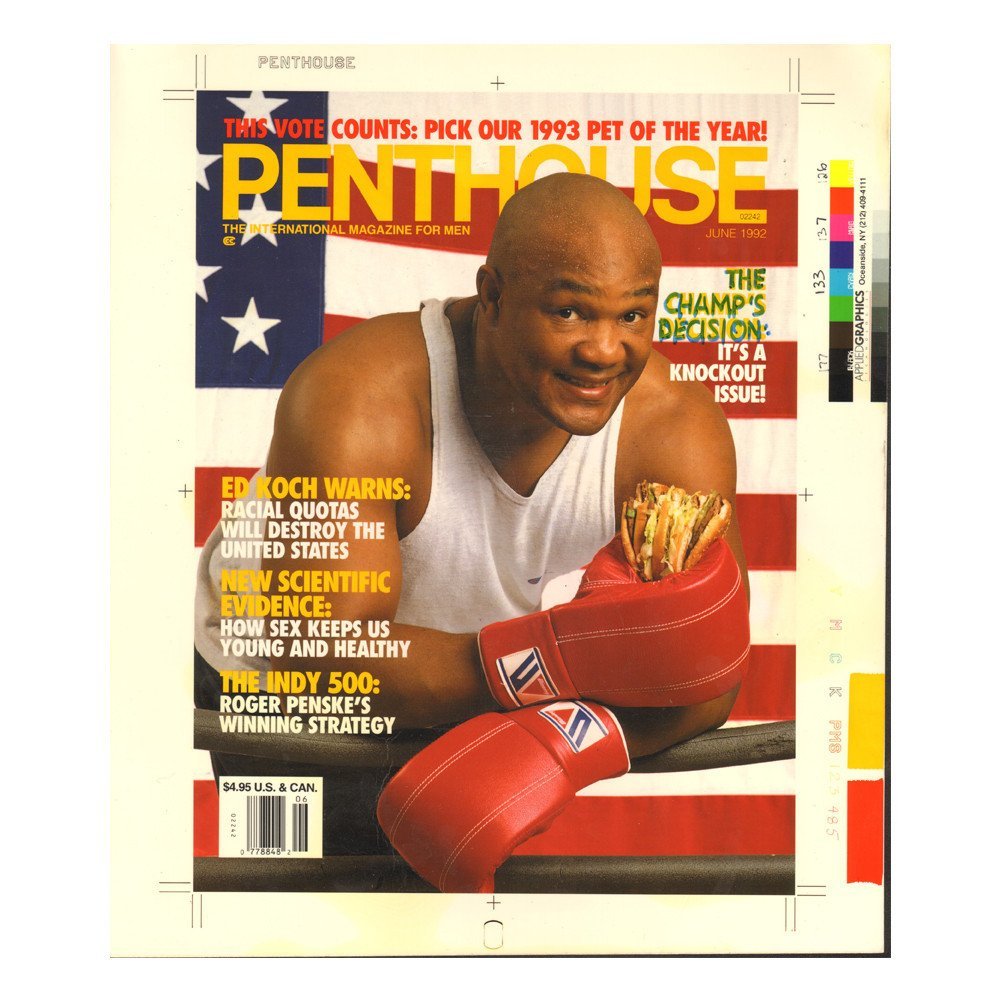 George Foreman Penthouse Jun 92 Orig Cover Draft Art: George Foreman Penthouse June 1992 Original Cover Draft Art Subject: George Edward Foreman (nic
