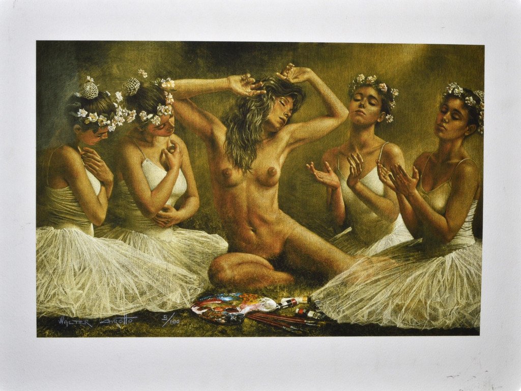 Walter Girotto Signed Ltd Ed 9/100 Lithograph 22x16.5: Walter Girotto Signed Limited Edition 9/100 Lithograph 22x16.5. This piece is signed by Walter in the bottom left hand corner of the piece and has 9/100 written by him.
