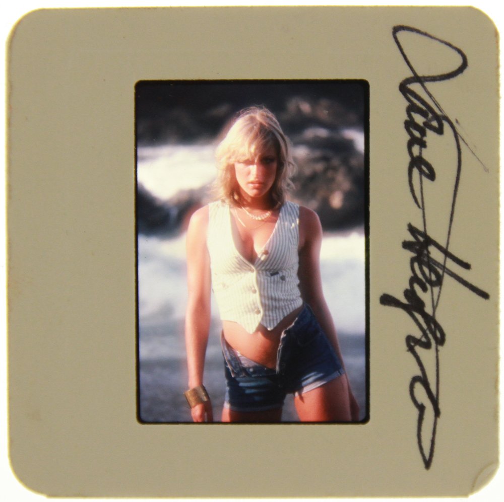 Jane Hargrave Signed 35mm Slide By Bob Guccione: This is a original 35mm slide by Bob Guccione signed by the model herself, Jane Hargrave during her visit to Filthy Gorgeous Media Studios.
