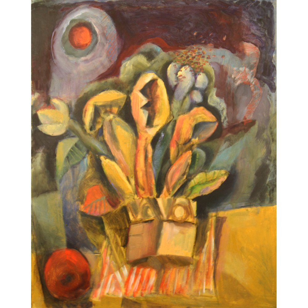 Original Bob Guccione 23x29 Oil Painting ca. 1970's: This is an original oil on canvas by Bob Guccione titled "Venus Fly Trap" ca. 1970's. Artist: In 196