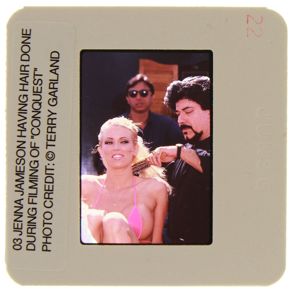 Original 35mm Jenna Jameson On Set "Conquest": An Original 35mm slide of Jenna Jameson during the filming of "Conquest" taken by Terry Garland. Model: