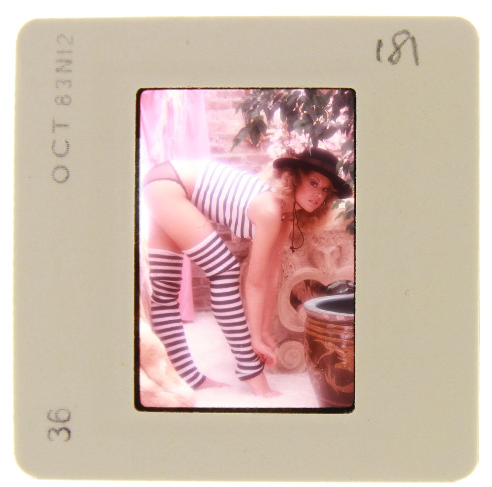 Original 35mm Delia Impey 1985 by Bob Guccione: Original nude, erotic, 35mm slide features Delia Impey taken by Bob Guccione in October 1983. Subject: De