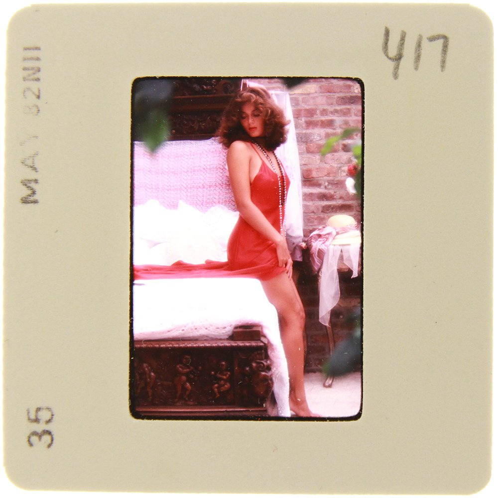 Original 35mm Carmen Pope 1982 By Bob Guccione: Original nude, erotic, 35mm slide features Carmen Pope taken by Bob Guccione in 1982. Print and/or markings on the slide mount are original.