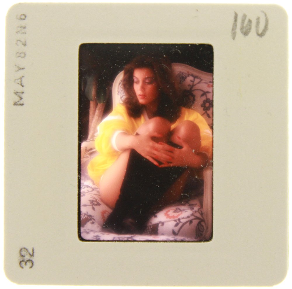 Original 35mm Carmen Pope 1982 By Bob Guccione: Original nude, erotic, 35mm slide features Carmen Pope taken by Bob Guccione in 1982. Print and/or markings on the slide mount are original.