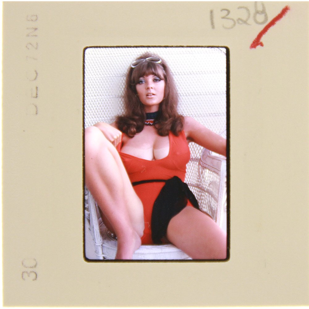 Original 35mm Avril Lund 1972 by Bob Guccione: Original 35mm slide of Avril Lund taken in 1972 by photographer Bob Guccione Model: Avril Lund was