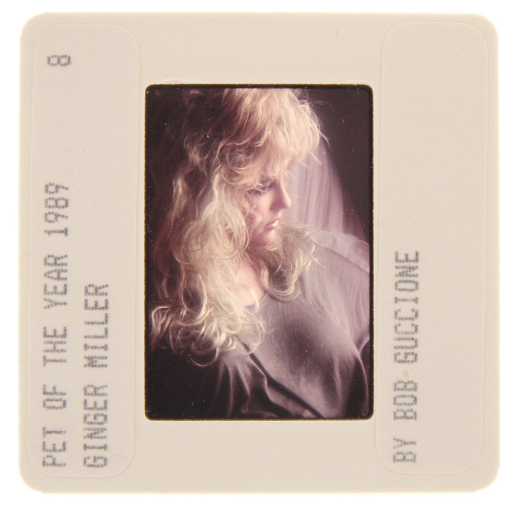 Original 35mm Ginger Miller 1989 By Bob Guccione: Original nude, erotic, 35mm slide features Ginger Miller taken by Bob Guccione in 1989. Print and/or markings on the slide mount are original.