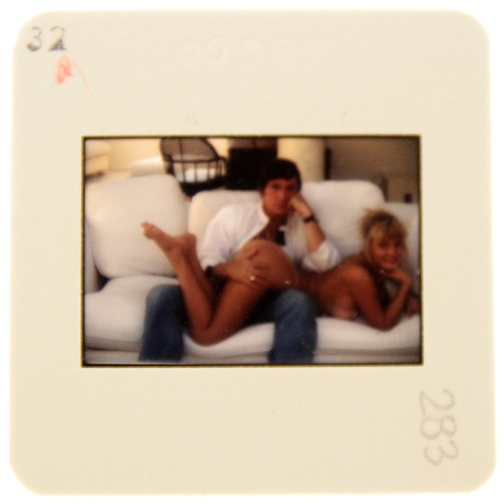 Original 35mm Stephanie Page 1989 By Bob Guccione: Original nude, erotic, 35mm slide features Stephanie Page taken by Bob Guccione in 1989. Print and/or markings on the slide mount are original.